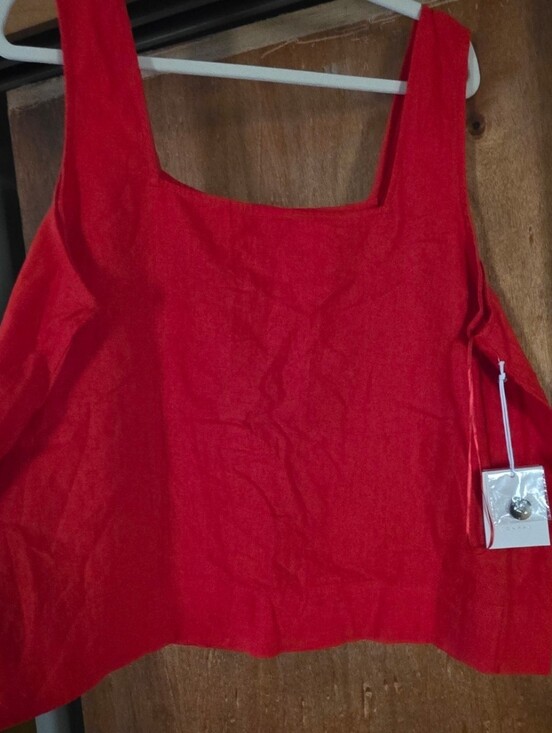 LC Lauren Conrad Tops - Red Tank Top With Button Down Back Detail